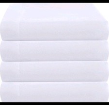 4 Pack King Flat Sheet Only , Durable White Top Bed Sheets Hypoallergenic S