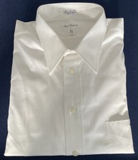 Paul Frederick Mens White 80 Two Ply Cotton Pintpoint Oxford Dress Shirt 17-33