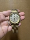 Vintage Pulsar By SEIKO Men's Gold Tone Quartz Day Date Watch 34mm Y113-6039