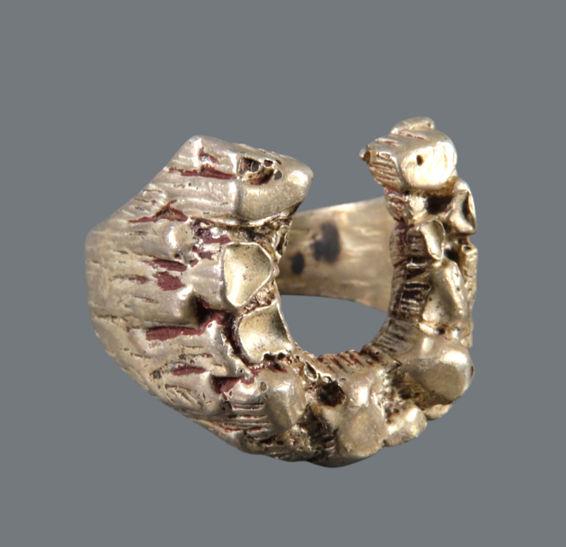 Vintage STERLING SILVER RING Mens/Unisex NUGGET HORSESHOE Good Luck SIZE 8.5