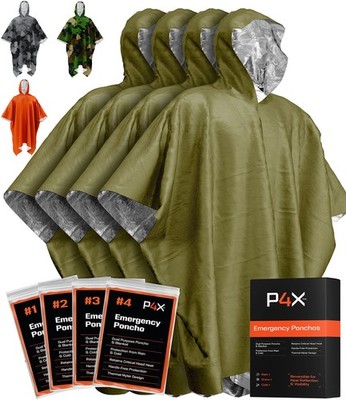 Emergency Poncho with Mylar Blanket Liner   Heavy Duty, Waterproof, Wind-Resi...