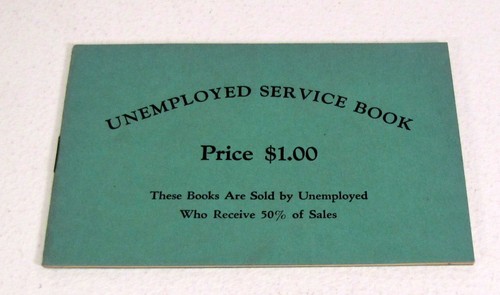 1932 UNEMPLOYED SERVICE BOOK SPOKANE, WA RARE UNIQUE DEPRESSION ERA COUPONS