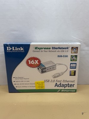 D-Link DUB-E100 USB 2.0 Fast Ethernet Adapter New Shrink-Wrapped Factory Sealed