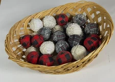 12 Primitive Rag Bowl Fillers Winter & Christmas 4 of 3 different Colors