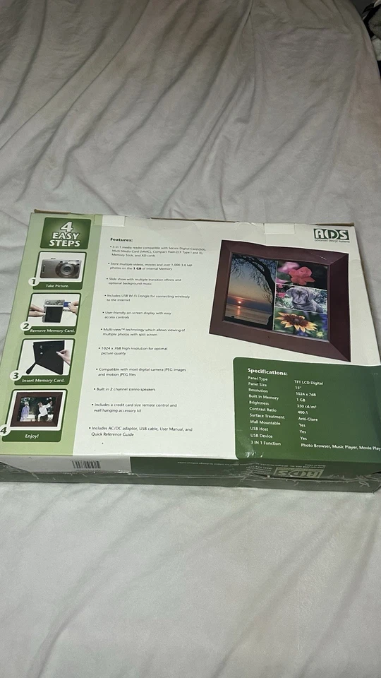 Digital Photo Frame with Wi-Fi and 1GB Memory - Image 2 of 2