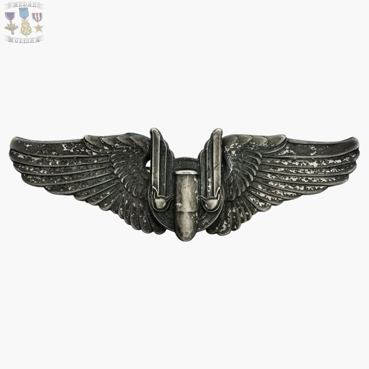 WWII U.S. ARMY AIR CORPS AERIAL GUNNER WINGS BADGE 3” SIZE