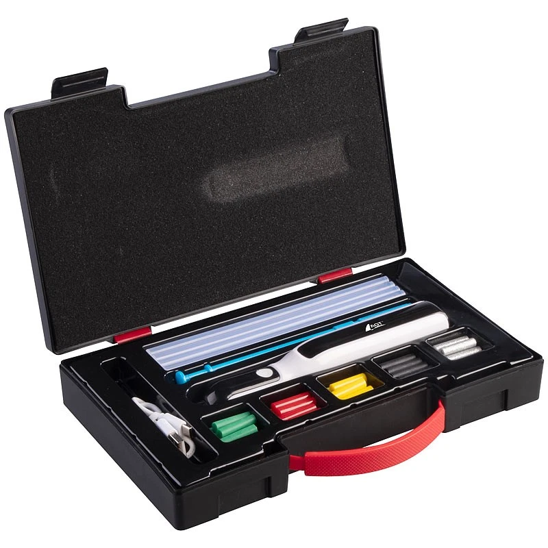 AGT Akku-Heißklebestift mit 80 farbigen Klebesticks, 2000 mAh, USB-C - Bild 3 von 4