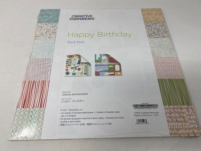 Creative Memories 12x12'' HAPPY BIRTHDAY 24pc Stack Pack Paper Scrapbook +Die Cut