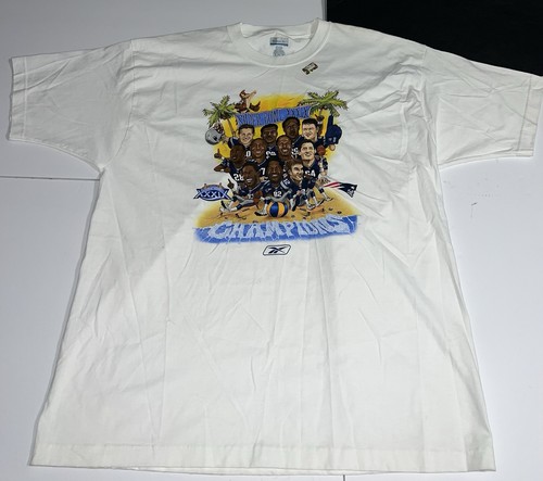 Reebok NFL New England Patriots Super Bowl XXXIX Caricature Tee Size XL NWT