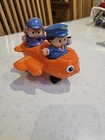 vintage Fisher Price Little People Figure Bundle   orange plane with flight crew