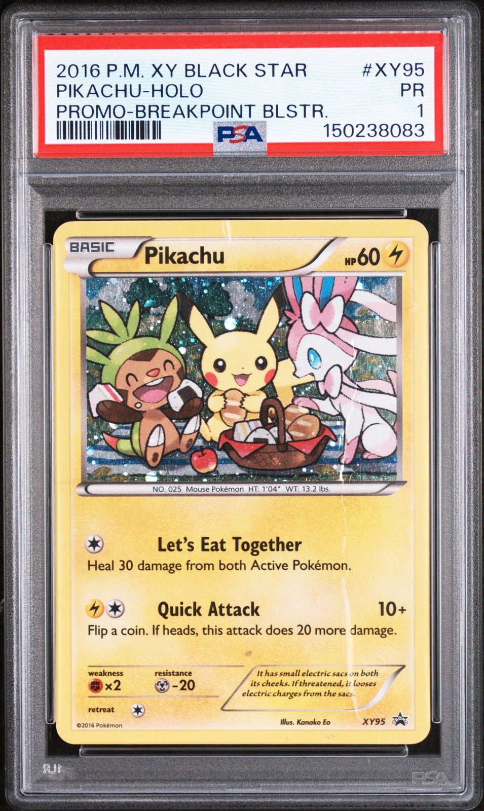 2016 POKEMON XY BLACK STAR PROMO BREAKPOINT BLISTERS #XY95 PIKACHU-HOLO PSA 1