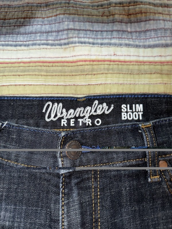 Wrangler Retro Jeans Mens 36x32.5 Slim Boot cut Blue Western Rodeo Denim