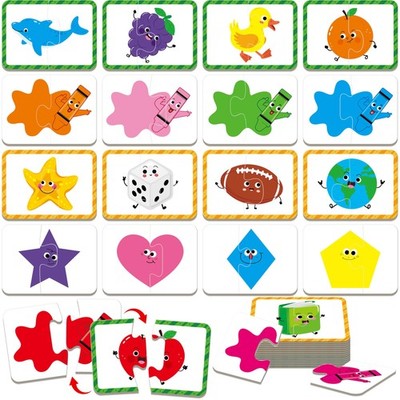 24 Set Color Shape Puzzles Self Correcting Matching Educational Game Bundle