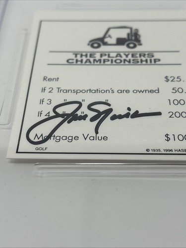 Jack Nicklaus Signed monopoly playing card, PSADNA authenticated and slabbed PGA - Picture 3 of 4