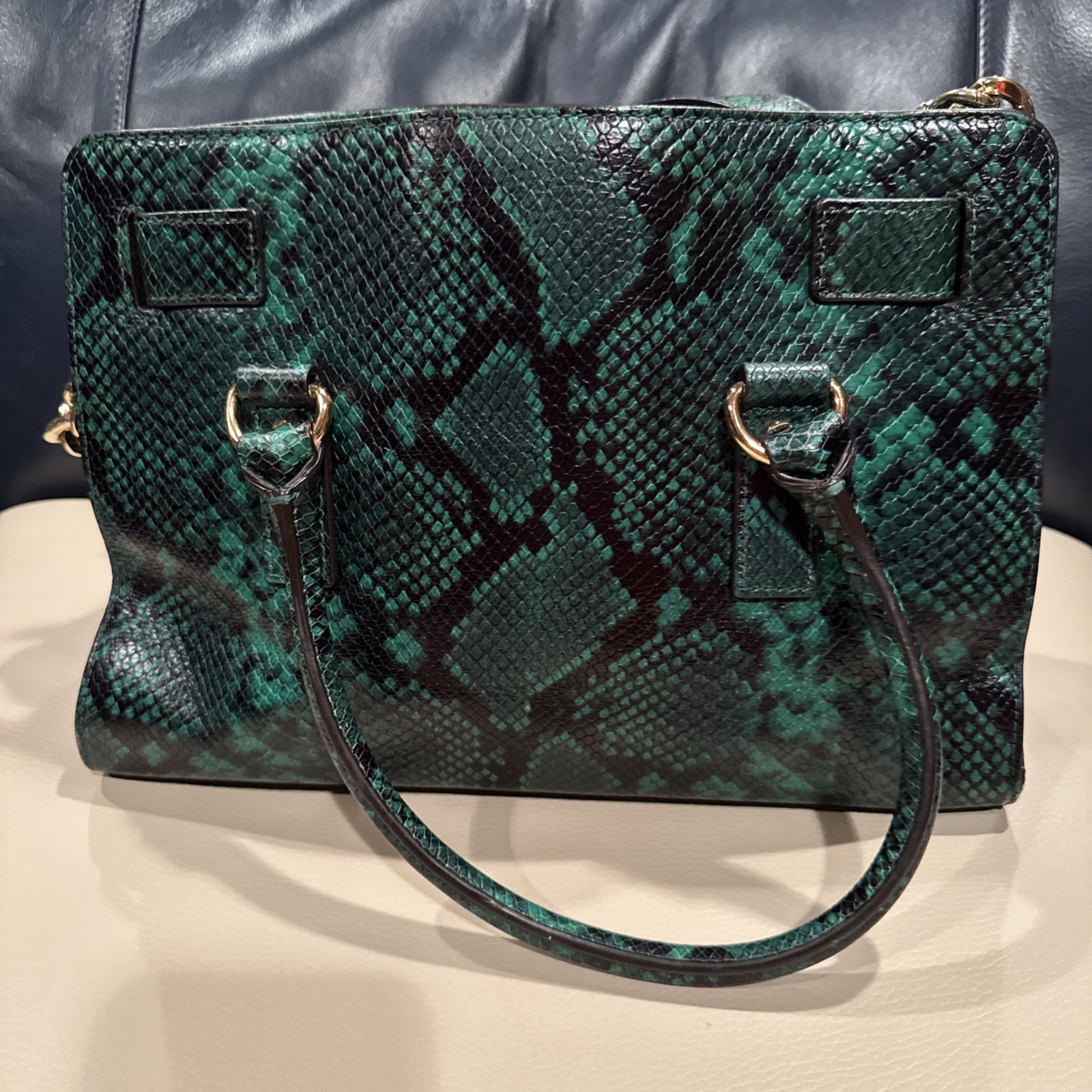 Michael Kors Hamilton python-embossed leather sat… - image 8