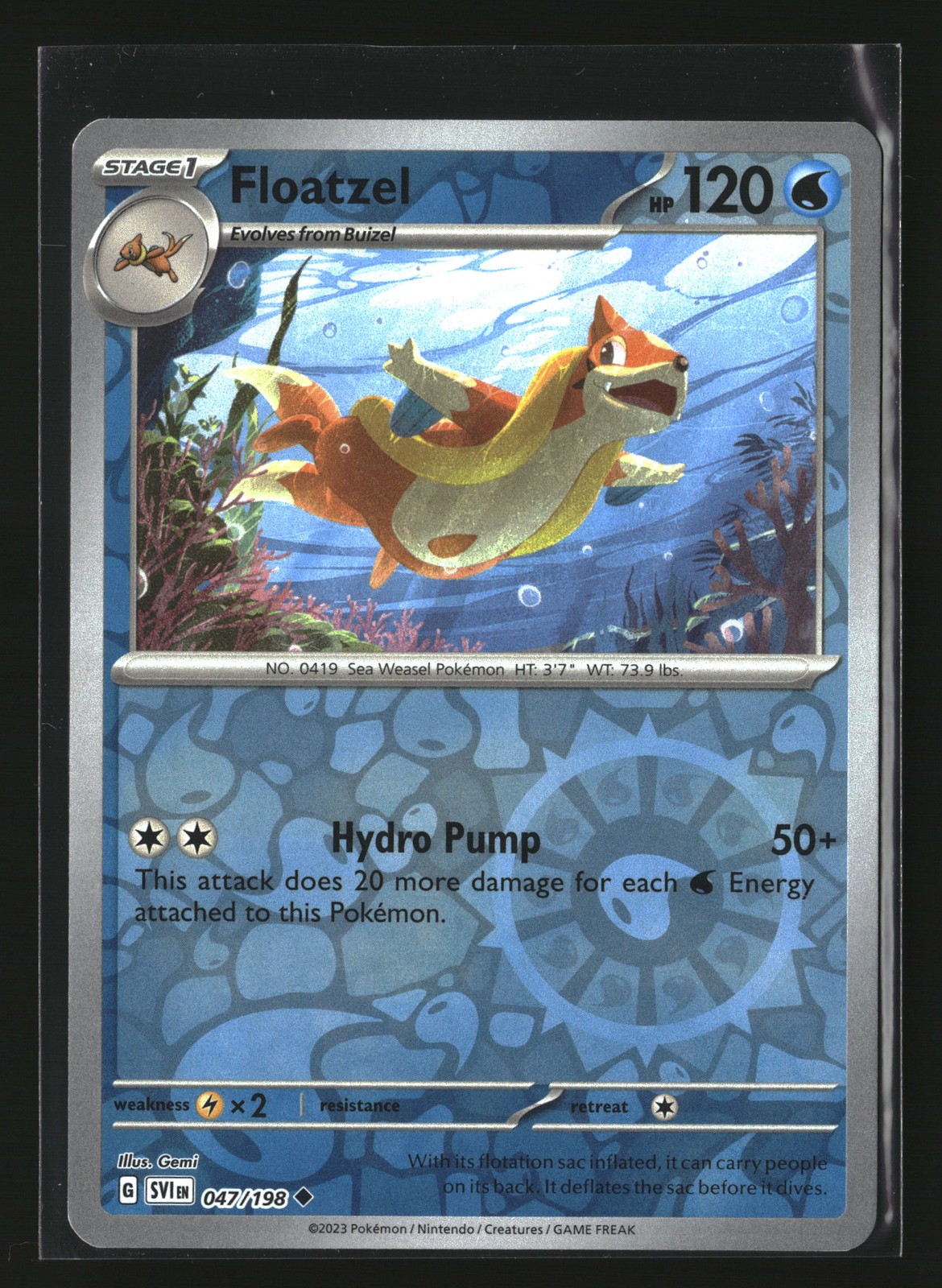 SV01: Scarlet & Violet Base Set #047/198 Floatzel Reverse Holo