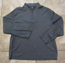 Van Heusen Gray Men's XL Quarter-Zip Pullover Shirt Classic Fit Long Sleeves