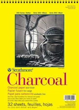 300 Series Charcoal Paper Pad Top Wire Bound 9x12 inches 32 Sheets 64lb/95g -...