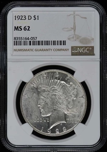 1923-D Peace Dollar S$1 NGC MS62