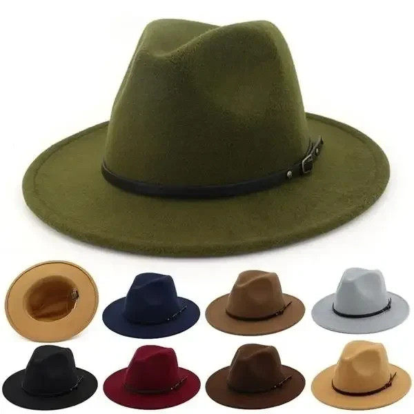 Vintage Fedora Hut Damen Herren Filz Jazz Cap Mode Accessoire