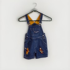 VINTAGE DISNEY Winnie The Pooh Tigger BASEBALL EMBROIDERED OVERALLS SIZE 4T