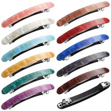 12 PCS Hair Barrettes for Women,Acetate Tortoise Shell French Barrettes, Marb...