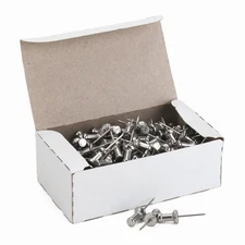Advantus Aluminum Push Pins - 0.62" Length - 100 / Box - Aluminum (CPAL5)