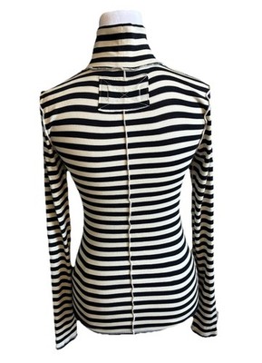 We The Free Striped Turtleneck French Good Girl Mock Neck Top Punk Gothic XS