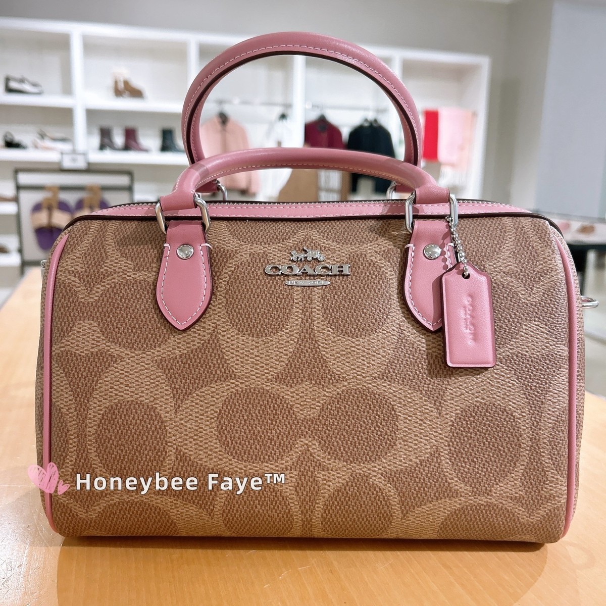 NWT Coach Rowan Satchel Bag In Signature Canvas CCD76 silver/dusty