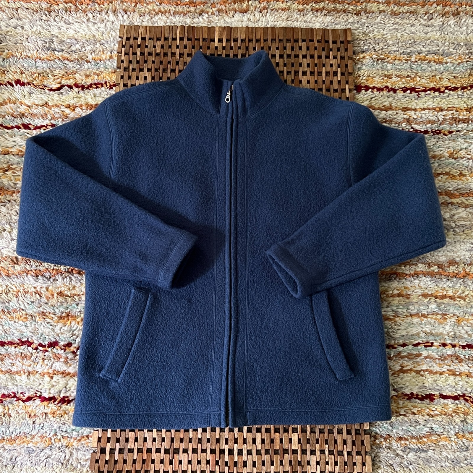 Patagonia Vintage Wool Full Zip Jacket Blue Women's Size Large L VTG