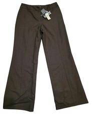 Ann Taylor Pinstripe Wool Blend Full Length Lined Pants Brown Sz 10 NWT 98 Orig