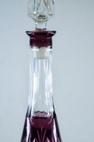 ART DECO CARAFE DECANTER LIQUEUR EN CRISTAL COULEUR LILA BY SAINT LOUIS - Bild 9 von 16