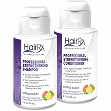 HairRx Professional Strengthening Shampoo & Conditioner Travel Set, Light Lather