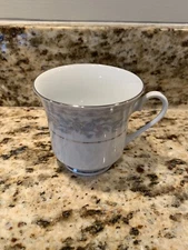 Vintage Somerset NL Excel Blue Flower Ribbon Band Small Tea Coffee Cup 3” 1980's