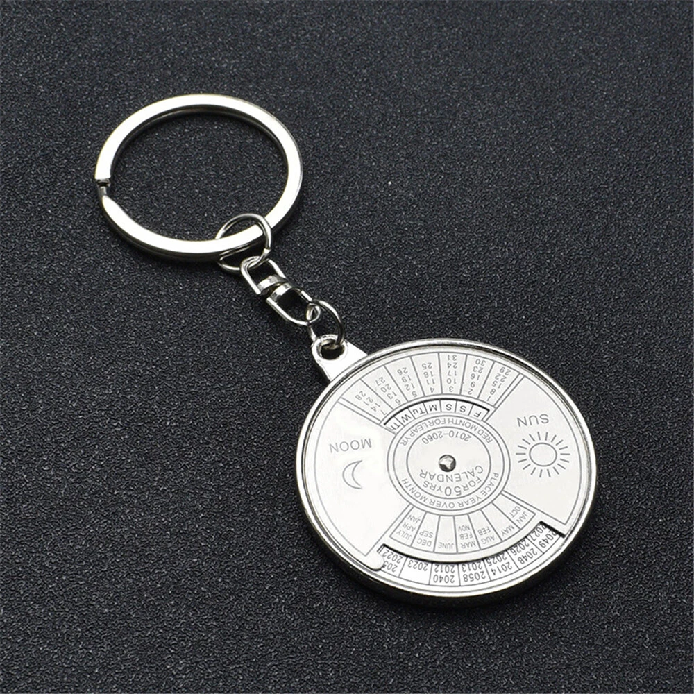 Silver calendar keychain clearance