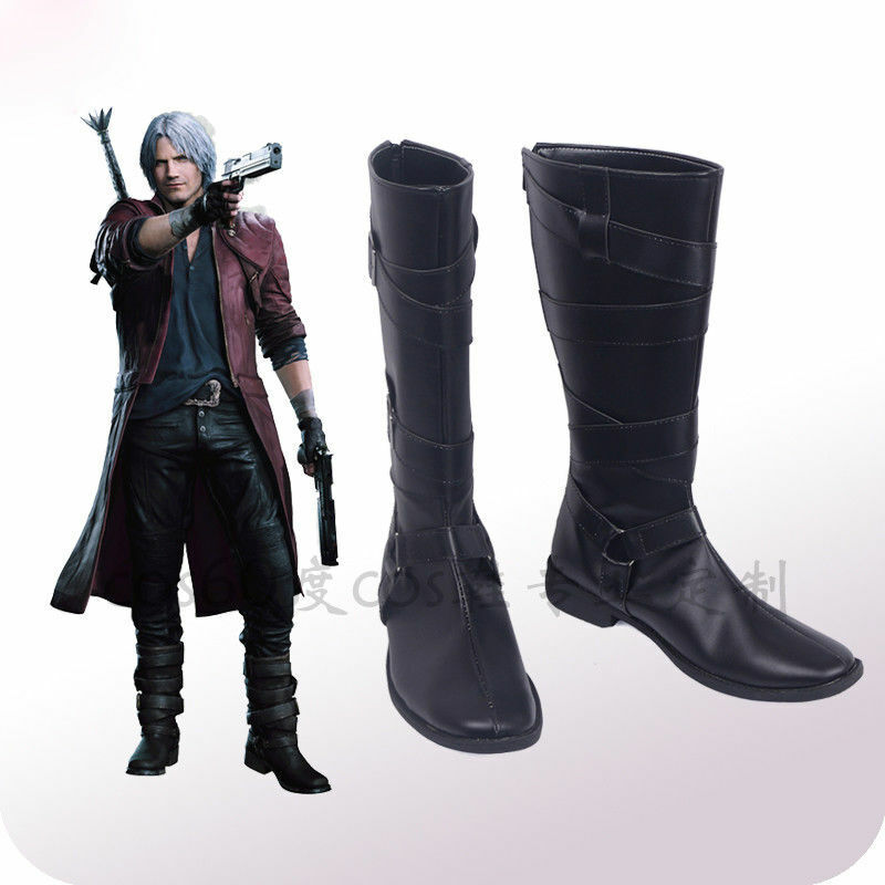 Game Devil May Cry 5 Dante Cosplay Brown Shoes Boots