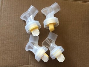  (4) used  Medela connectors with valves and membranes ( 2 pairs) #1
