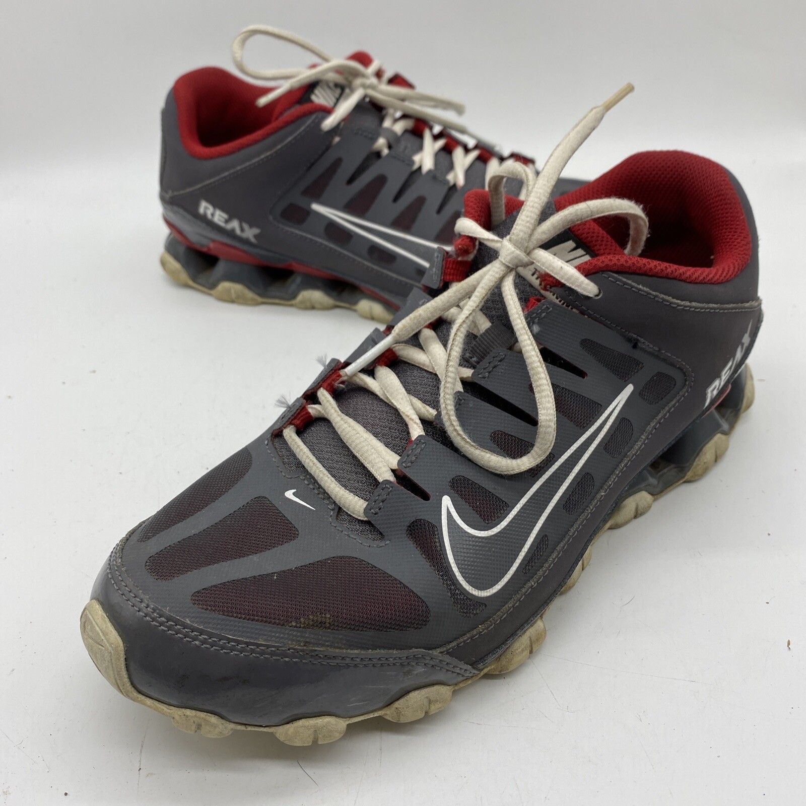 nike reax gray and red
