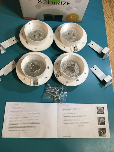 Solarize 4 Solar Gutter Lights White Plastic 6-8 Hour Charge, pre-owned not used - Picture 6 of 8