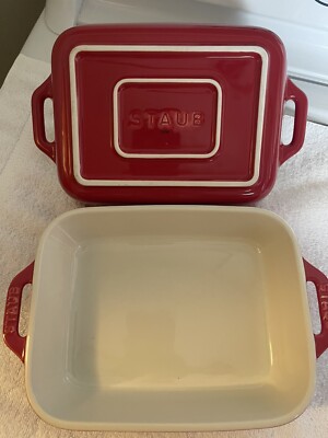 2~Staub Gratin Baking Dish Rectangular 8'' x 6''ceramic  Pans