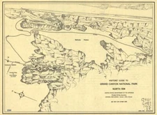 18" X 24" 1955 Map of Visitors' guide to Grand Canyon National Park