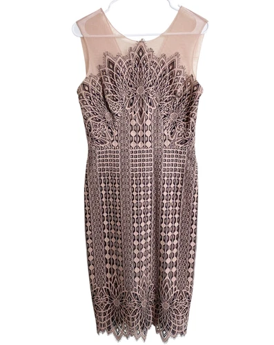 Bcbgmaxazri Belila Lace Dress, Nude, Size 8 Excellent Condition