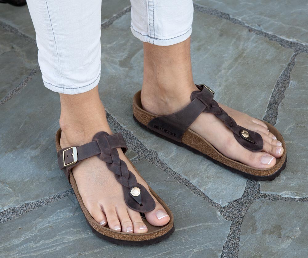 Birkenstock Sandals GIZEH BRAIDED habana brown waxy / oiled leather regular  NEW | eBay