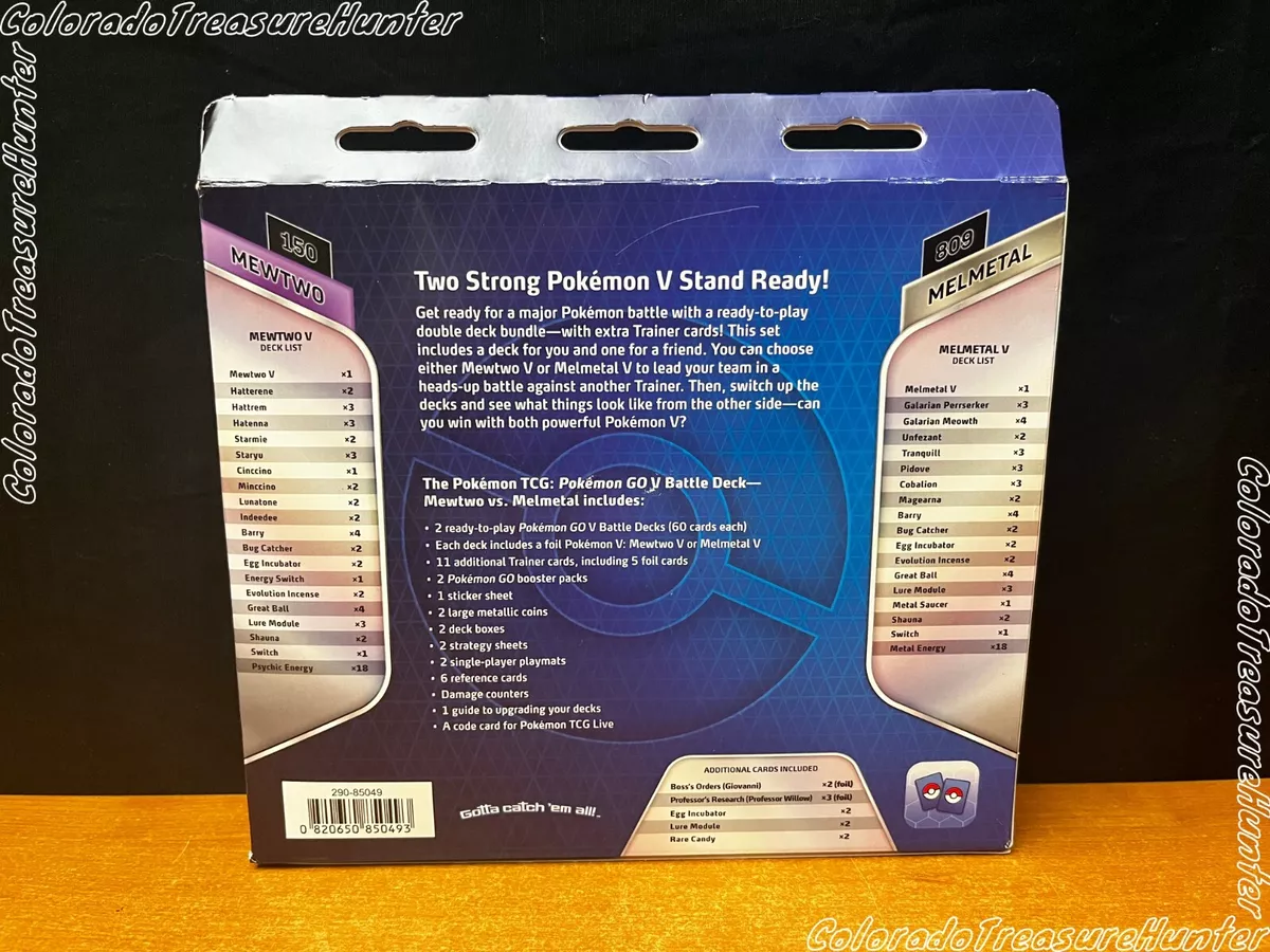 Pokemon Go Mewtwo V / Melmetal V Battle Deck Set of 2
