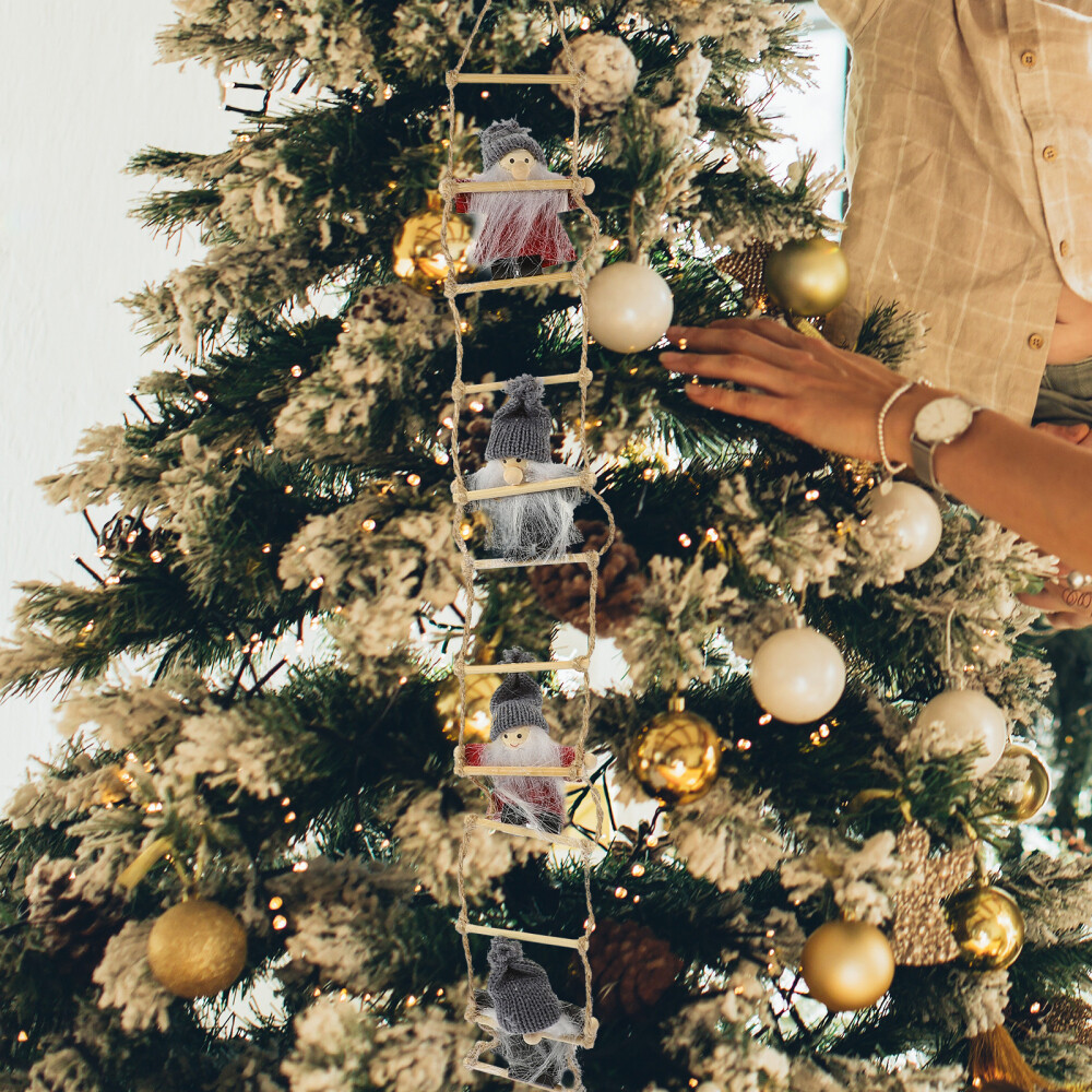 Christmas Tree Red Ladder Shelf Climbing Doll Rope Ornament