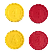 Connect 4 Replacement Pieces 2016-2020 Game Set of 2 Yellow and 2 Red Checkers