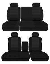 Fits 2001-2003 Ford F150 Truck 40-60 Front And 60-40 Rear Seat Covers Black