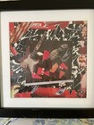 Framed Punk Rock  Art Collage Original Signed Graffiti Guitar Boot Red Black — photo 2