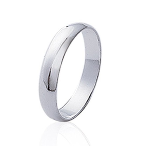 Bague Alliance Argent Massif 925 Rhodié - Style Géométrique Moderne - Garantie Incluse
