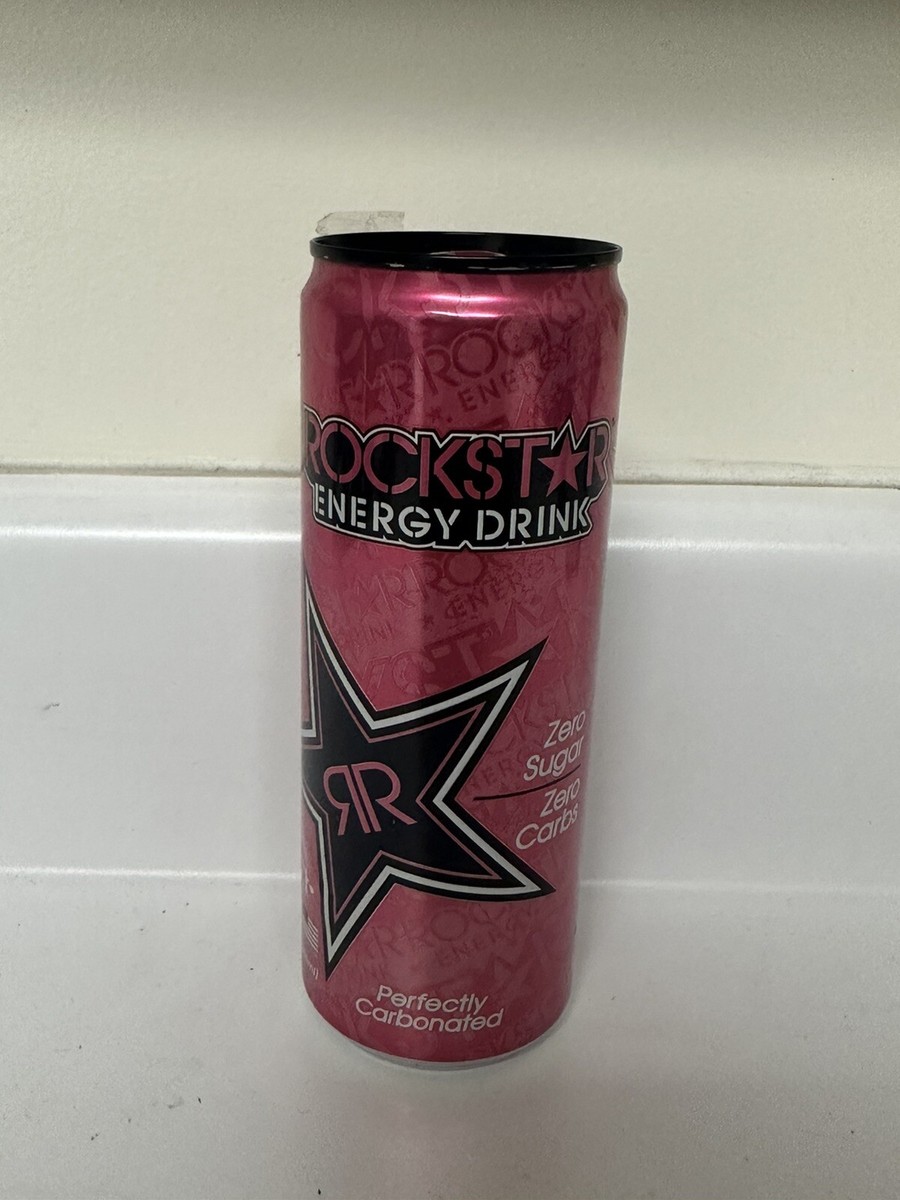 Rare Pink Rockstar Energy Perfectly Carbonated 12 Oz Can